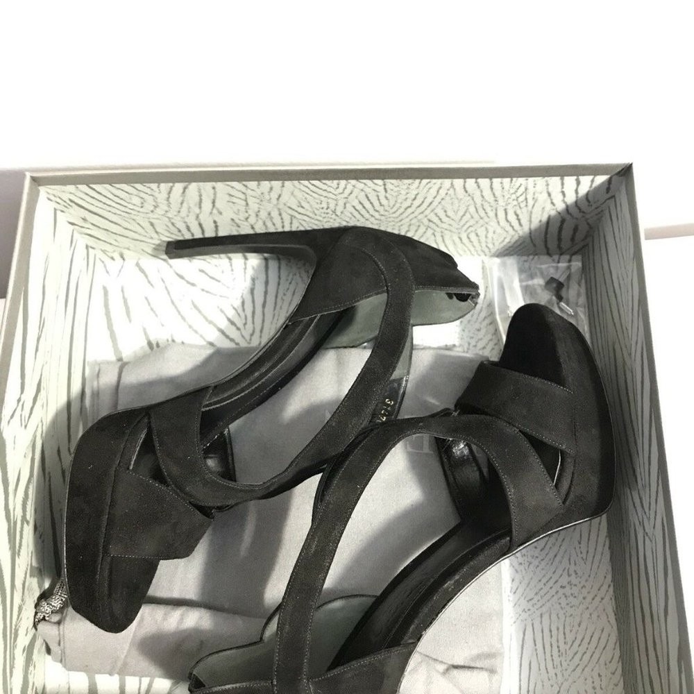 Alexander McQueen Black Strap Sandals 38.8 New in Box